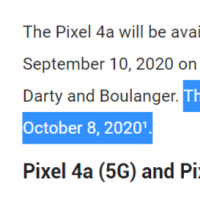 互联网信息:Google Pixel 5 Pixel 4a（5G）的发布日期可能是10月8日