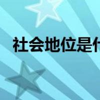 社会地位是什么（社会地位是什么概念啊）