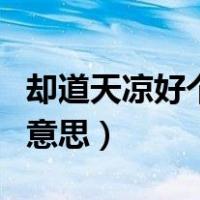 却道天凉好个秋唯美图片（却道天凉好个秋的意思）