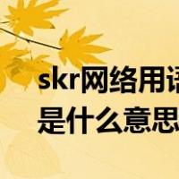 skr网络用语是什么意思（网络上流行的skr是什么意思）