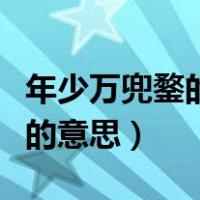 年少万兜鍪的下一句是什么（年少万兜鍪兜鍪的意思）