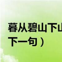 暮从碧山下山月随人归书法欣赏（暮从碧山下下一句）