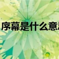 序幕是什么意思（序幕的意思 是怎么解释的）