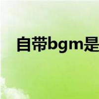 自带bgm是什么（自带bgm是什么意思）