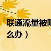 联通流量被限速怎么恢复（联通流量被限速怎么办）
