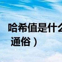 哈希值是什么意思通俗点（哈希值是什么意思 通俗）