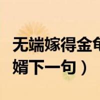 无端嫁得金龟婿金龟表示什么（无端嫁得金龟婿下一句）