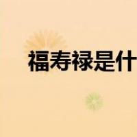 福寿禄是什么意思（福寿禄是什么意思）