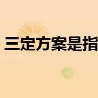 三定方案是指什么内容（三定方案是指什么）