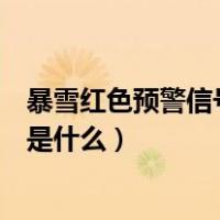 暴雪红色预警信号的标准是什么（暴雪红色预警信号的标准是什么）