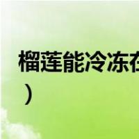 榴莲能冷冻在冰箱多久（榴莲能冷冻在冰箱吗）