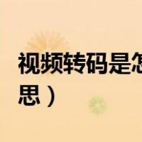 视频转码是怎么回事（视频正在转码是什么意思）
