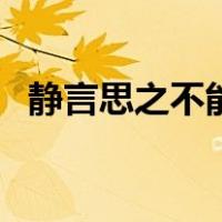 静言思之不能奋飞翻译（静言思之的意思）