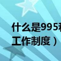 什么是995和996工作制（什么是995和996工作制度）