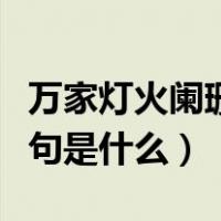 万家灯火阑珊处的意思（万家灯火阑珊处下一句是什么）