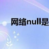 网络null是什么梗（网络null是什么梗）