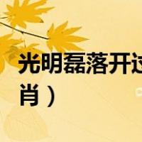 光明磊落开过什么生肖（光明磊落出过什么生肖）