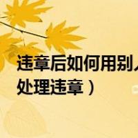 违章后如何用别人的驾驶证扣分（怎样拿别人的驾驶证扣分处理违章）