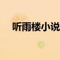 听雨楼小说讲的是什么（听雨楼什么梗）