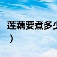 莲藕要煮多少分钟才煮熟（莲藕要煮多久才熟）