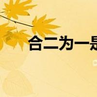 合二为一是（合二而一的意思是什么）