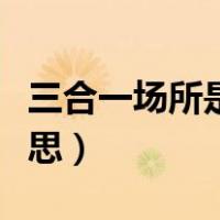 三合一场所是什么意思（三合一场所是什么意思）