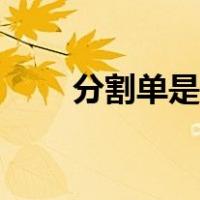 分割单是什么（分割单是什么意思）