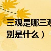 三观是哪三观分别意义什么（三观是哪三观分别是什么）