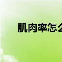 肌肉率怎么算出来的（肌肉率怎么算）