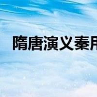 隋唐演义秦用（关于隋唐演义秦用的介绍）