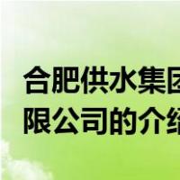 合肥供水集团有限公司（关于合肥供水集团有限公司的介绍）