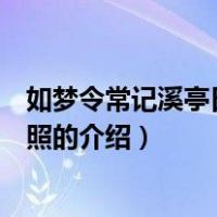 如梦令常记溪亭日暮李清照（关于如梦令常记溪亭日暮李清照的介绍）