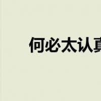 何必太认真（关于何必太认真的介绍）