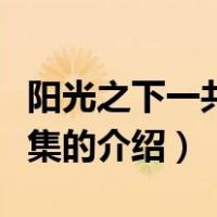 阳光之下一共多少集（关于阳光之下一共多少集的介绍）