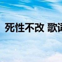 死性不改 歌词（关于死性不改 歌词的介绍）