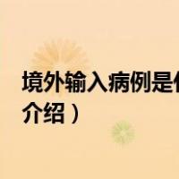 境外输入病例是什么意思（关于境外输入病例是什么意思的介绍）
