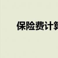 保险费计算（关于保险费计算的介绍）