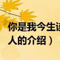 你是我今生该等的人（关于你是我今生该等的人的介绍）