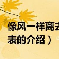 像风一样离去演员表（关于像风一样离去演员表的介绍）