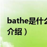 bathe是什么意思（关于bathe是什么意思的介绍）
