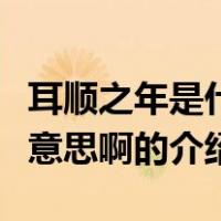 耳顺之年是什么意思啊（关于耳顺之年是什么意思啊的介绍）