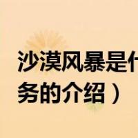 沙漠风暴是什么服务（关于沙漠风暴是什么服务的介绍）