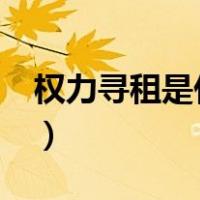 权力寻租是什么意思?（权力寻租是什么意思）