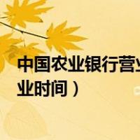 中国农业银行营业时间春节前几天营业吗（中国农业银行营业时间）