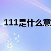 111是什么意思怎么回复（111是什么意思）