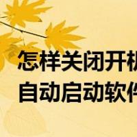 怎样关闭开机自动启动的程序（怎样关闭开机自动启动软件）