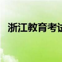 浙江教育考试网站（浙江教育考试网登录）
