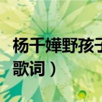杨千嬅野孩子歌曲下载（求杨千嬅野孩子音译歌词）