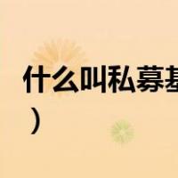什么叫私募基金和公募基金（什么叫私募基金）
