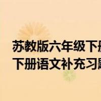 苏教版六年级下册语文补充习题答案普学网（苏教版六年级下册语文补充习题答案）